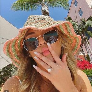 Multicolor weaved sun hat